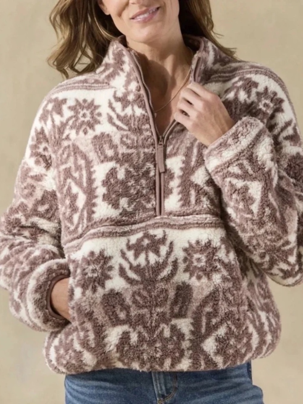 Sundance Printed Heidi Sherpa Pullover